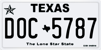 TX license plate DOC5787
