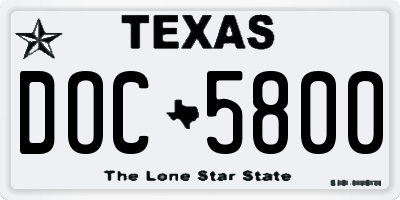 TX license plate DOC5800