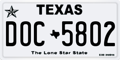 TX license plate DOC5802