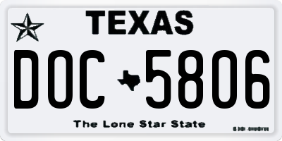 TX license plate DOC5806
