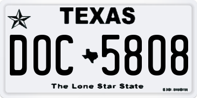 TX license plate DOC5808
