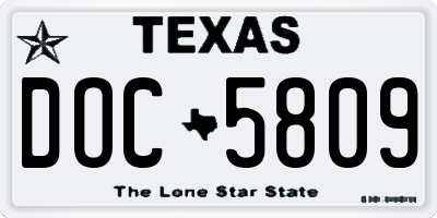 TX license plate DOC5809