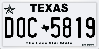 TX license plate DOC5819