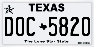 TX license plate DOC5820