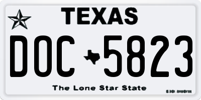 TX license plate DOC5823