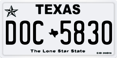TX license plate DOC5830