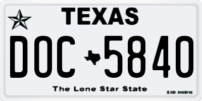 TX license plate DOC5840