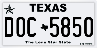 TX license plate DOC5850
