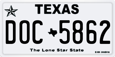 TX license plate DOC5862
