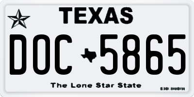 TX license plate DOC5865
