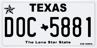 TX license plate DOC5881