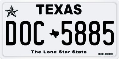 TX license plate DOC5885