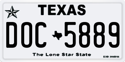 TX license plate DOC5889