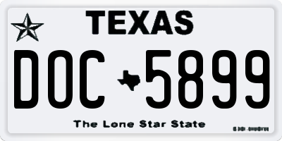 TX license plate DOC5899