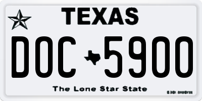 TX license plate DOC5900