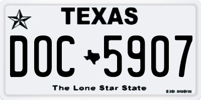 TX license plate DOC5907