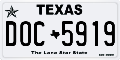 TX license plate DOC5919