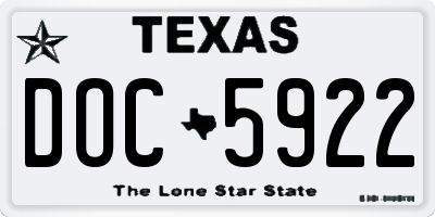 TX license plate DOC5922