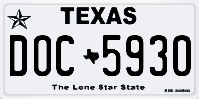 TX license plate DOC5930