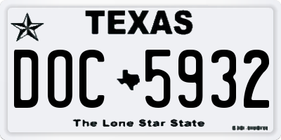 TX license plate DOC5932