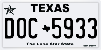 TX license plate DOC5933