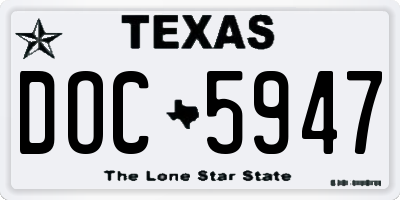 TX license plate DOC5947