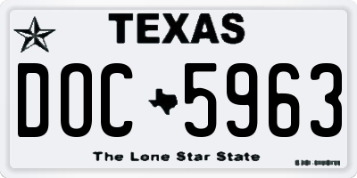 TX license plate DOC5963