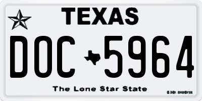 TX license plate DOC5964
