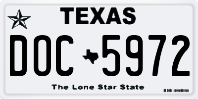 TX license plate DOC5972