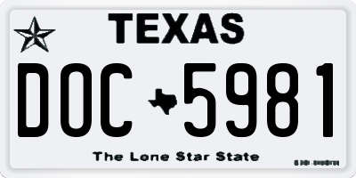 TX license plate DOC5981