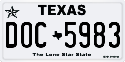 TX license plate DOC5983