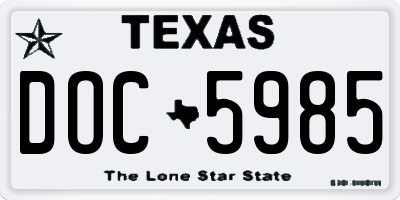 TX license plate DOC5985