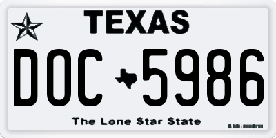 TX license plate DOC5986