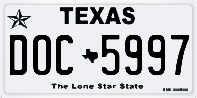 TX license plate DOC5997