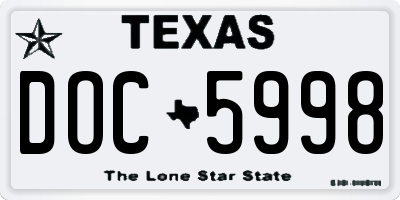 TX license plate DOC5998