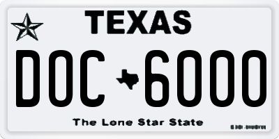 TX license plate DOC6000