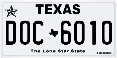 TX license plate DOC6010