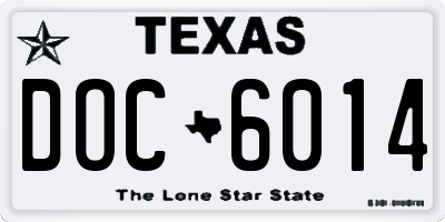 TX license plate DOC6014