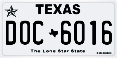 TX license plate DOC6016