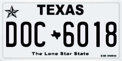 TX license plate DOC6018