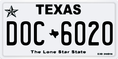 TX license plate DOC6020