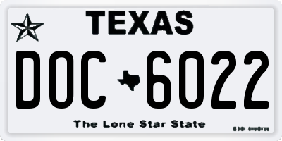 TX license plate DOC6022