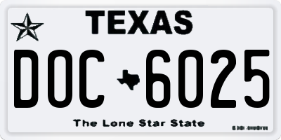 TX license plate DOC6025