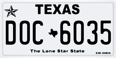 TX license plate DOC6035