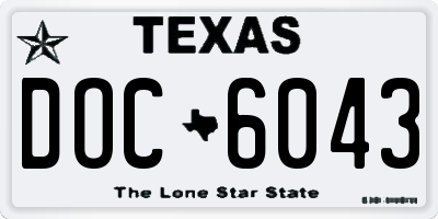 TX license plate DOC6043