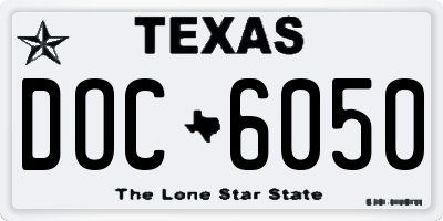 TX license plate DOC6050