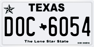 TX license plate DOC6054