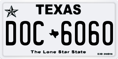 TX license plate DOC6060