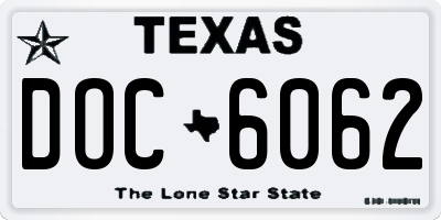 TX license plate DOC6062