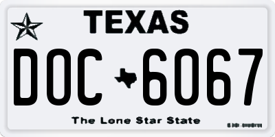 TX license plate DOC6067